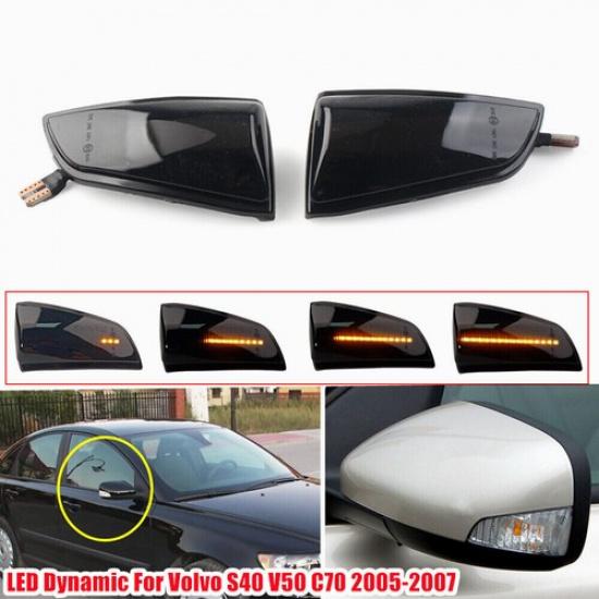 2x Sequential LED Turn Signal Light for Volvo S40 V50 2003-12 Side Mirror Light