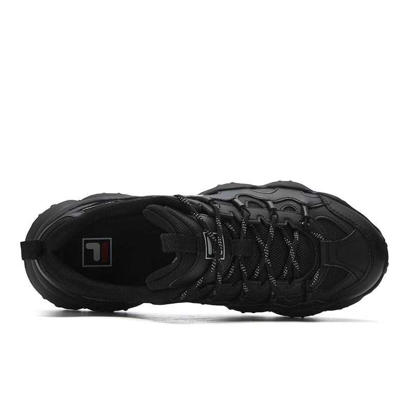 Fila FLUID 7 Cushioning Abrasion Resistant Lightweight Height Increasing Low Top Chunky Sneakers Men's Black F12M612103FBS