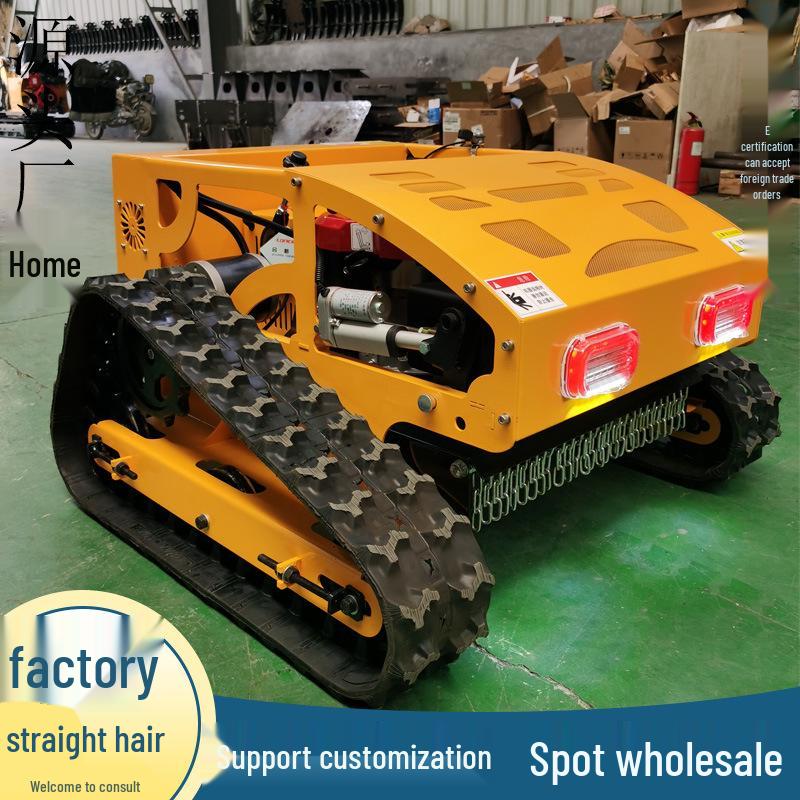 Fully Automatic Remote Control Crawler Lawn Mower and Weed Trimmer for Municipal Greening