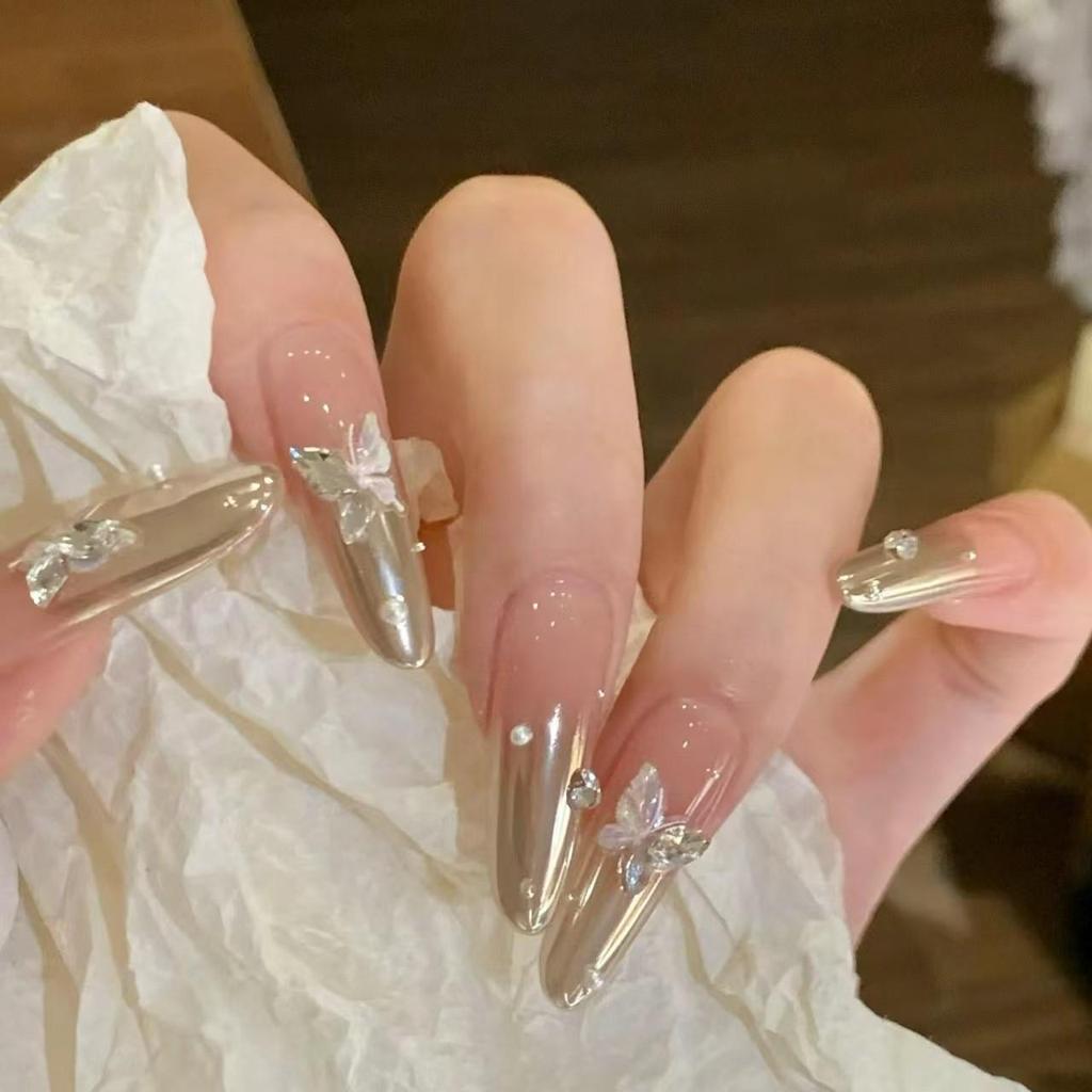 Handmade High-End Flash Diamond Nails: Boost Skin Glow with Pure Desire Style