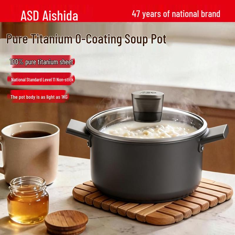 ASD Pure Titanium Multi-Use Saucepan with Steamer, 22cm