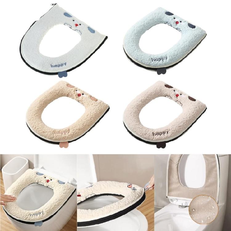 Winter Toilet Cover with Zipper and Handle Keep Warm andCozy for All-Season