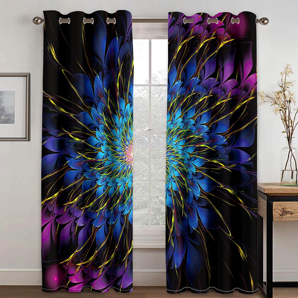 2 Panel Rotating Color Innovative Curtains Visual Impact Applicable Living Room Bedroom Kitchen Balcony Window Decoration