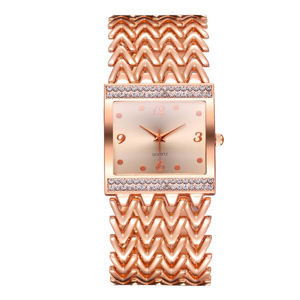 

Luxury Golds Ladies Bracelet Watch Hot Fashion Simple Square Diamond Female Quartz Watches Stainless Steel Women Clock Dress чорний