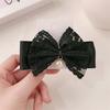 Hair Tie Ribbon Lace Bowknot Decor Imitation Pearl Pendant High Elastic Rubber Band Hair Rope Hair Accessories