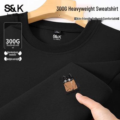 Baleno Men's S&K Series JPB Black Cat Print Pullover Sweatshirt