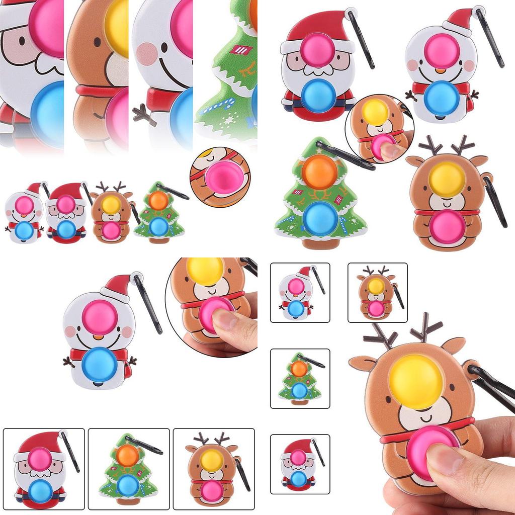 Lovely Double-sided Christmas Pop It Sensory Fidget Toy For Stress Relief And Fun