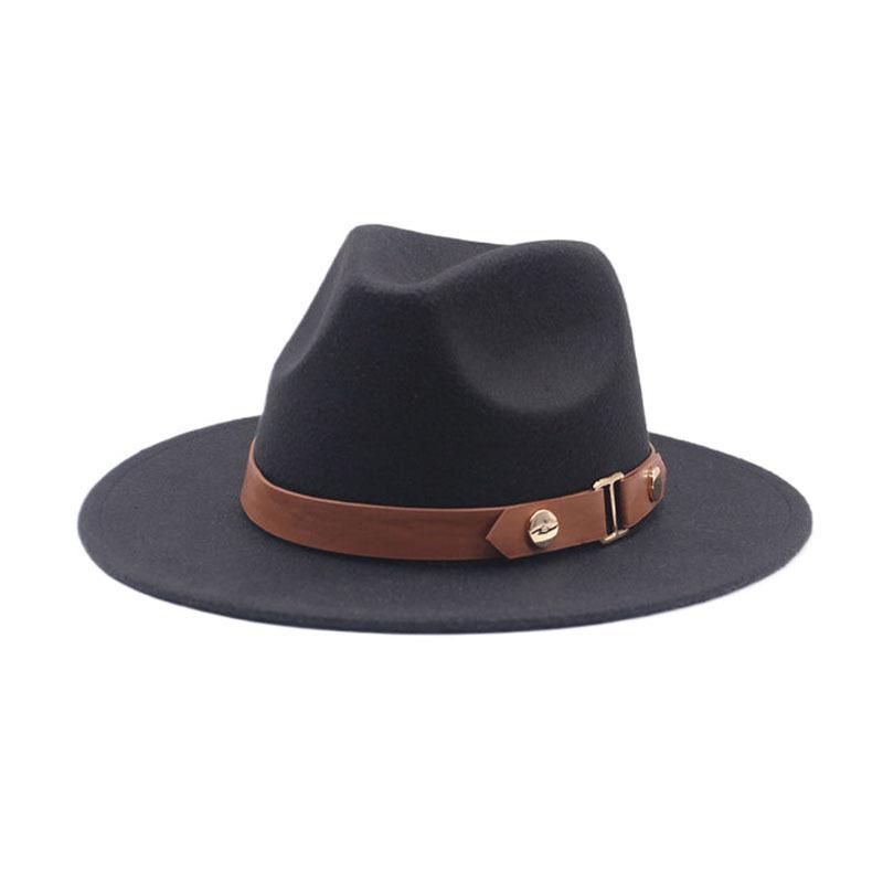 Deerskin Fleece Top Hat Retro Jazz Hat Men's and Women's Felt Hat European and American Woolen Hat Western Cowboy Hat