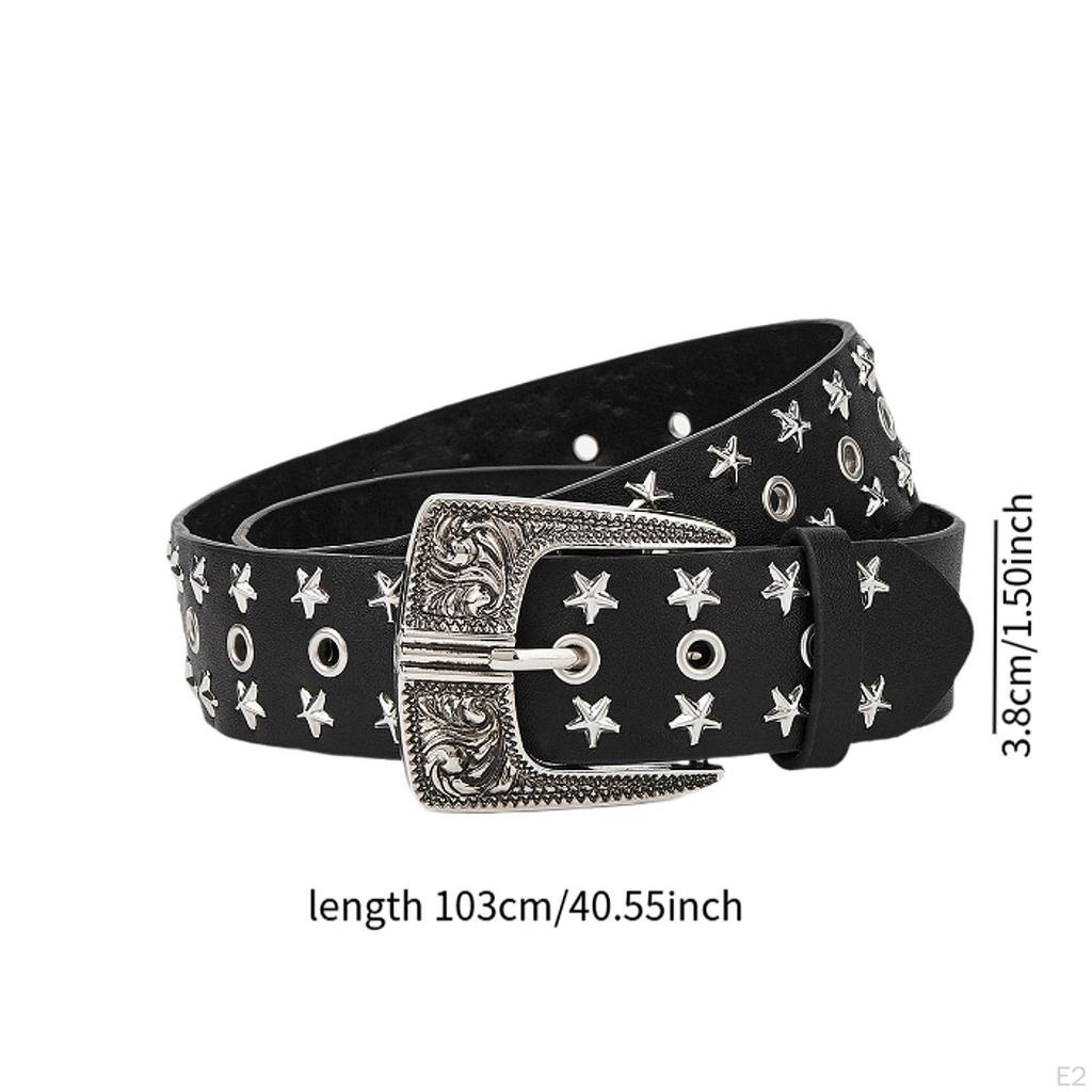 Tudded Belt Fashion Creative Decorative Sturdy for Jeans Rockwear Women Men