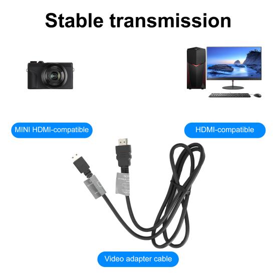 1.2 Meters HDMI-compatible Adapter Cable 1080P 4K Support Anti-interference High Clarity Mini HDMI-compatible To HDMI-compatible 2.0 Cable for Home