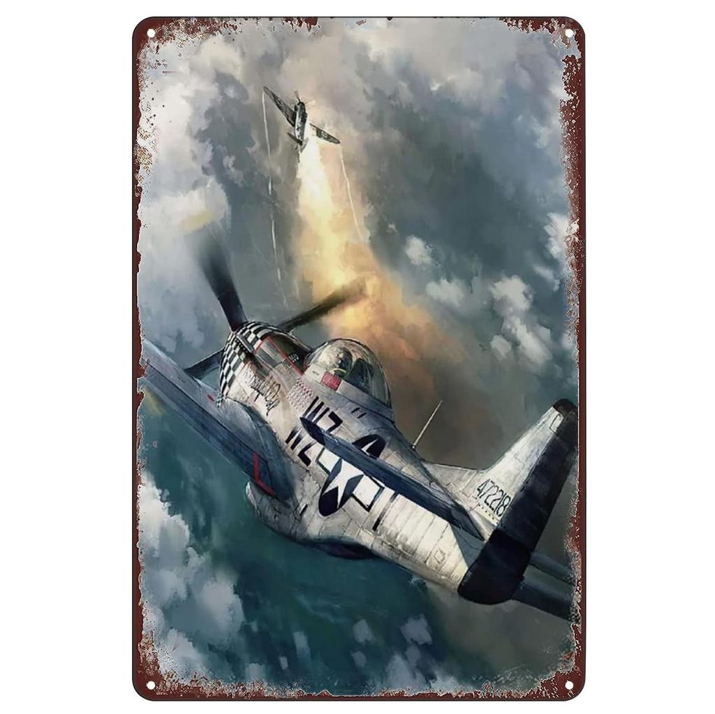 Vintage Fight Plane Metal Tin Signs Plaque Plate Retro Wall Art Posters for Man Cave Bar Pub Clubs Cafe Iron Painting Decoration