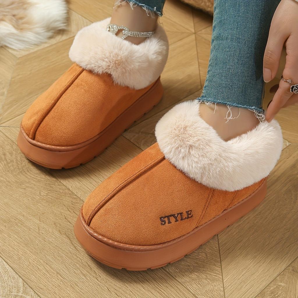 Men's and Women's Home Shoes, Fashionable, Comfortable, Non Slip, Thick Soled, Warm and Cold Resistant, Thick and Warm Short Boots for Wearing Outside