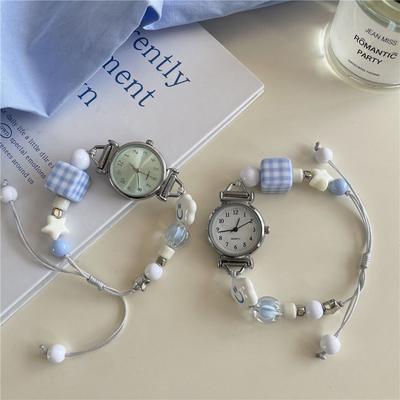 Cute Blue Series Bracelet Watch Adjustable Cartoon Wristwatch Stars Timepiece Accessory Quartz Watch Girls