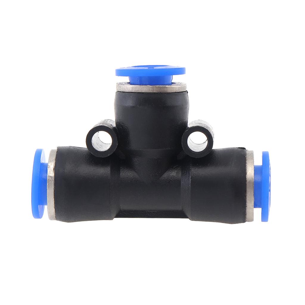 2Pcs 10mm T-type APE Plastic 3-Way Pneumatic Quick Connect Fittings, Push-in Air Hose Connector for Pneumatic Tools Air Tubing Connection