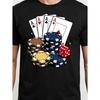 2026 NEW Men'S Retro Poker T-Shirt | Vintage Las Vegas Design with Playing Cards And Dice Graphic, Casual Crew Neck, Slight Stretch Fabric, Regular