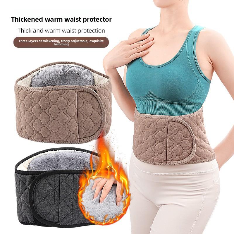 Quilted Three-layer Thickened Warm Waist Belt, Velvet Warm Belly Waist Protective Gear, Autumn and Winter Velcro Buckle Warm Waist Protection