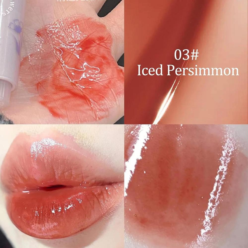 Jelly Lipstick, Tinted Glasting Melting Balm, Heart Shape Lip Gloss Lip Stain, Long Lasting Moisturising, High Pigmented