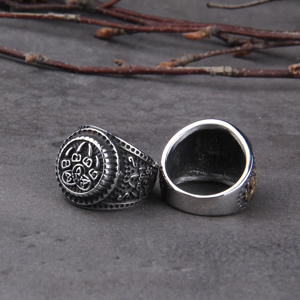 Stainless Steel Viking Bear Paw Claw Ring Mens Slavic Warding Veles Talisman Amulet Jewelry