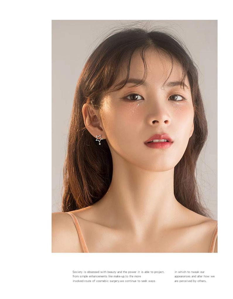 Beixi S925 Sterling Silver Star Stud Earrings: Delicate, Stylish & Cool for Women