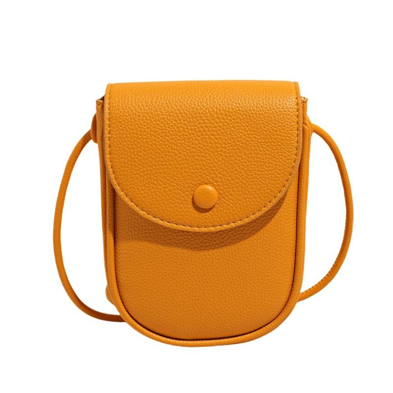 Korean Version of Solid Color Mini Messenger Bag Simple and Fashionable Shoulder Saddle Small Bag Summer Light and Versatile Mobile Phone Bag Women