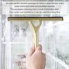 Shower Squeegee for Glass Doors with Adhesive Hook Gold Window Squeegee Rubber Scraper for Bathroom, Window, Mirror, Car Glass, Tile Wall
