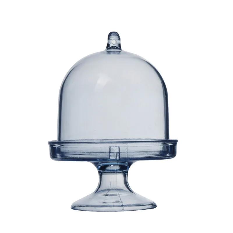4/12pcs Clear Plastic Mini Candy Cupcake Boxes Wedding Gift Box Party Dessert Macarone Display Stand Tray With Lid Table Decor