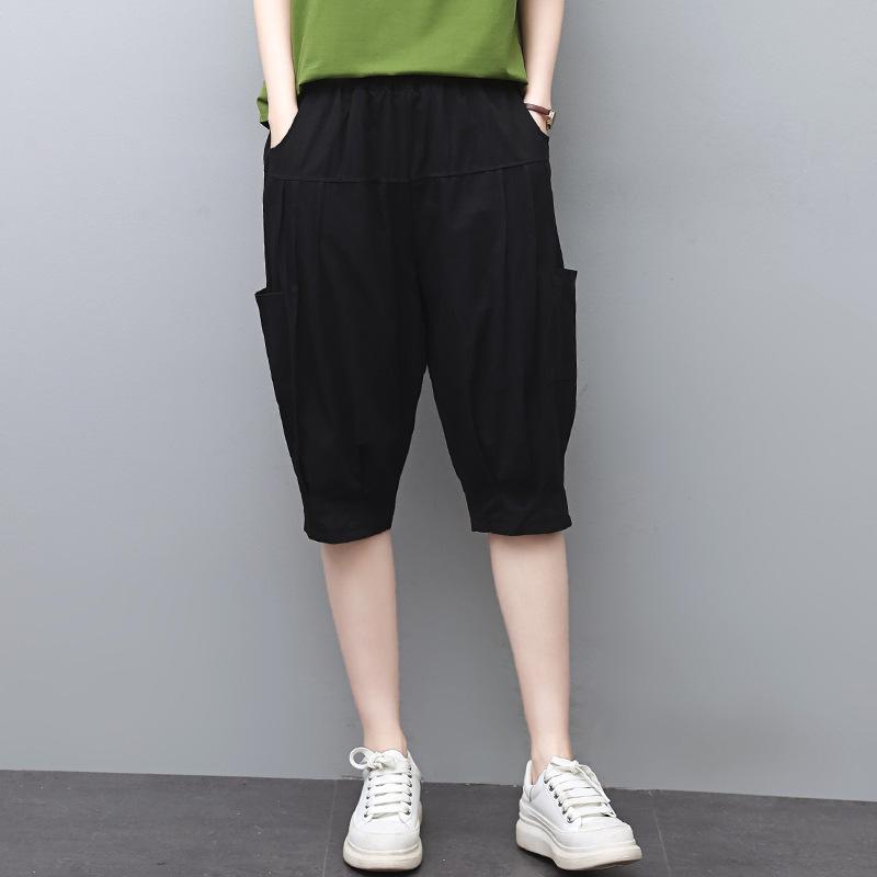 

Women s Mid-Waist Slimming Pure Cotton Summer Shorts XXL чорний