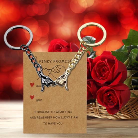 1 Pair Couple Keychain Hand In Hand Design Promise Matching Keychains Him Her Anniversary
