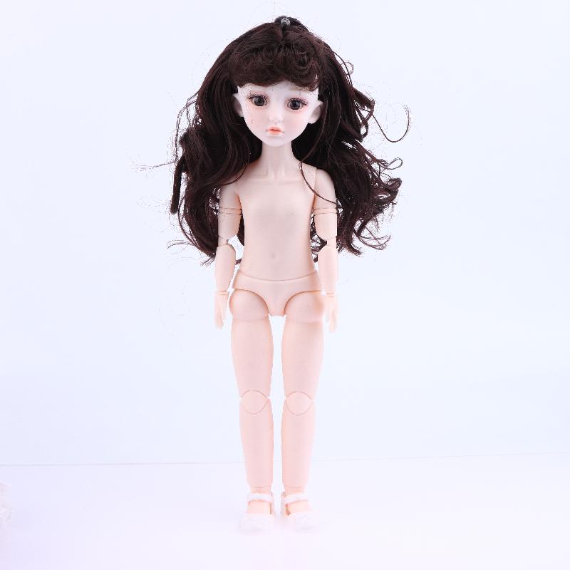 1 Set Girl Diy Dress Up Toy Lovely 1/6 30Cm Nude Dolls 3D Simulation Eye 20 Movable Joints Doll Kids Gift