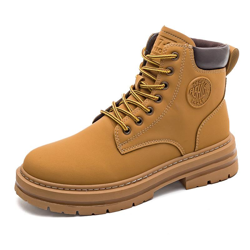Autumn High-top Martin Boots Couple's Retro Tooling Short Shoes Men's Outdoor Thick-soled Big Yellow Boots