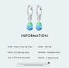 WOSTU 925 Sterling Sølv Teardrop Dangle Drop øredobber for kvinner Vanndråpe Rainbow Crystal Hoops Pendientes For Women