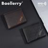 Baellerry RFID Anti Theft Protection Card Holder for Men Vintage Design Short Tri-fold Wallets Business Fashion Purse