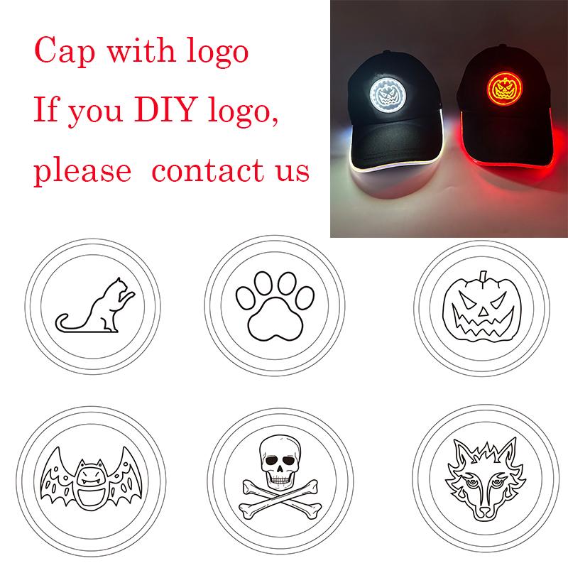 Wholesale Baseball Caps Night Glow Light Cap Boys Girls Fashion Headwear Costumes Accessory Caps Hats