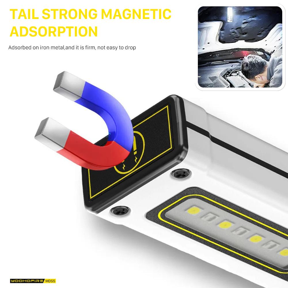 Mini-Taschenlampe LED Wiederaufladbar Tragbar COB Arbeitslicht Leistungsstarke Laterne mit Starkem Magnet Notstrombank Outdoor