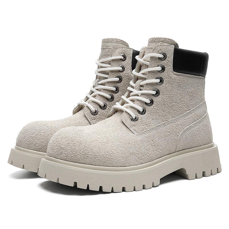Outdoor high-top desert boots big head thick-soled Martin boots heightening boots hiking shoes locomotive boots shoes