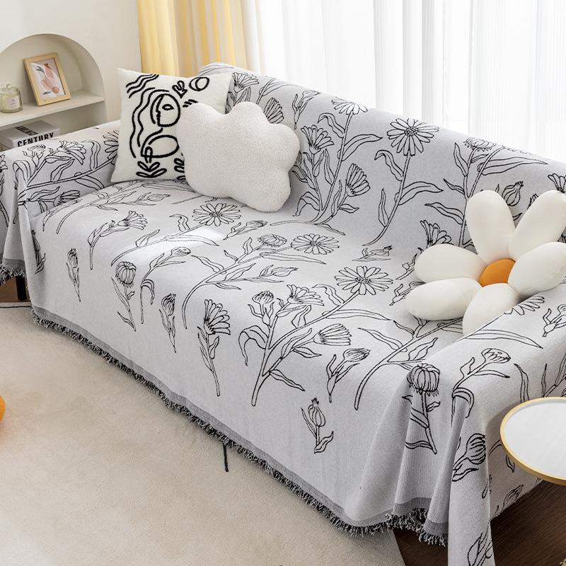 Sofa Cover Cloth Towel New Nordic Style All Inclusive Universal Dust Living Universal Simple Lazy Skin Friendly Chenille Cushion