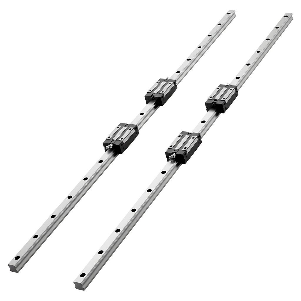 Linear Rail Guide Kit, HGR20, 2Pcs 1000 mm (39.4 inch) Linear Motion Rails and 4Pcs Bearing Slide Blocks, Anti Rust and High Precision Kit, for DIY,