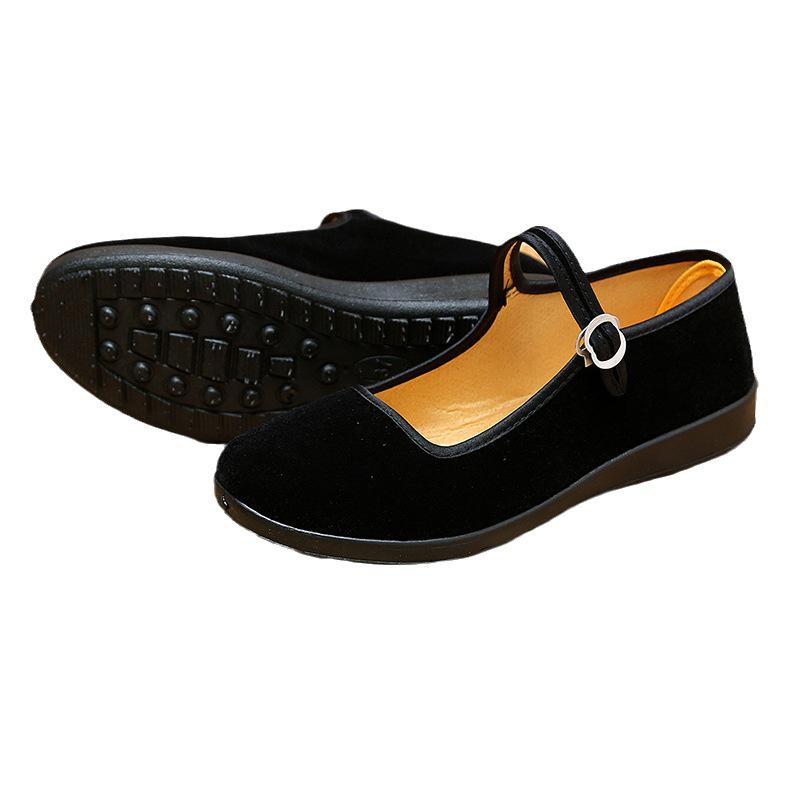 2025 New Style Ethnic Old Beijing Cloth Shoes for Women - Comfortable Dance & Work Shoes for Elderly Mothers