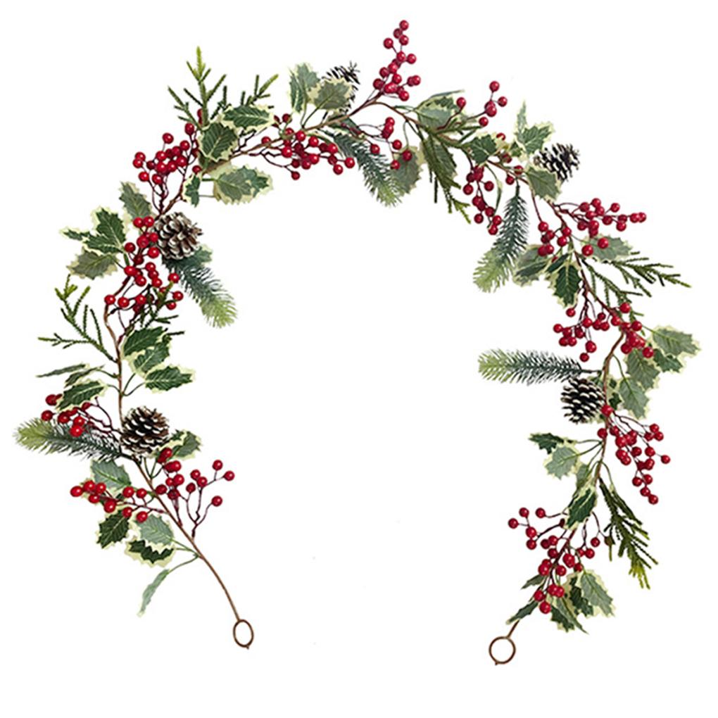 

Elegant Winter Green Garland For Xmas Decor Low Maintenance White Berries Christmas Garland