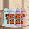 1PC Eyes On The Rim Basketball Theme Print 750ml Color Plastic Sports Water Bottle Leakproof Flip Straw Lid Suitable for Sports Office Home Use