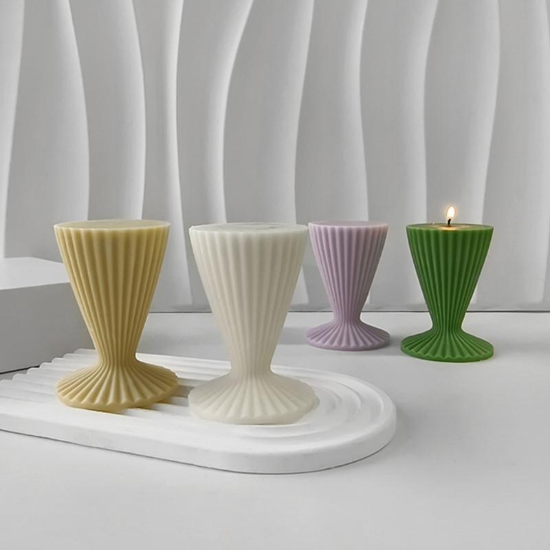 Creative Silicone Candle Molds Unique Candle Ornament Crafting Mold Beautiful Striped Aromatherapy Candle Mold