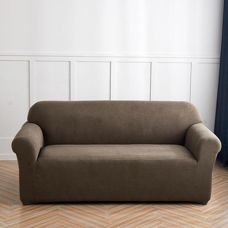 Thick Corn Velvet Solid Sofa Cover Anti Slip Elastic Sofa Protector For Living Room Stretch Anti-Wear Dust Cover For All Seasons