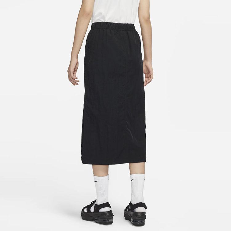Nike Sportswear Essential High-Waist Elastic A-Line Long Skirt Women Bottoms Black DM6250-010