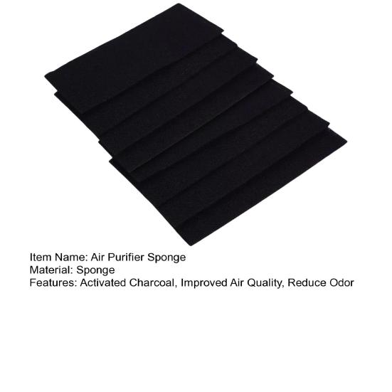 8Pcs Air Purifier Sponge Activated Charcoal Improved Air Quality Trap Large Particles Reduce