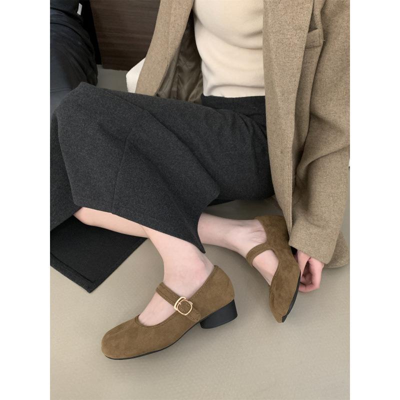 Flat-bottomed Gentle Evening Shoes French Single Shoes Women's Summer 2025 New Soft-soled Pig's Trotters Split-toed Shoes Mary Jane Ladyshoes