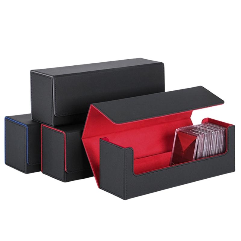 PU Leather Deck Card Box Card Deck Case Cards Box Magnetic Playing Cards Deck Card Storage Box for Game Cards Storage