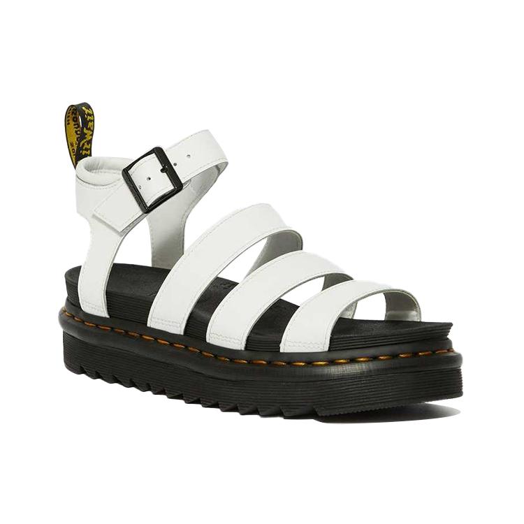 New Dr.Martens Blaire Leather Strap Sandals White Women's 25768100