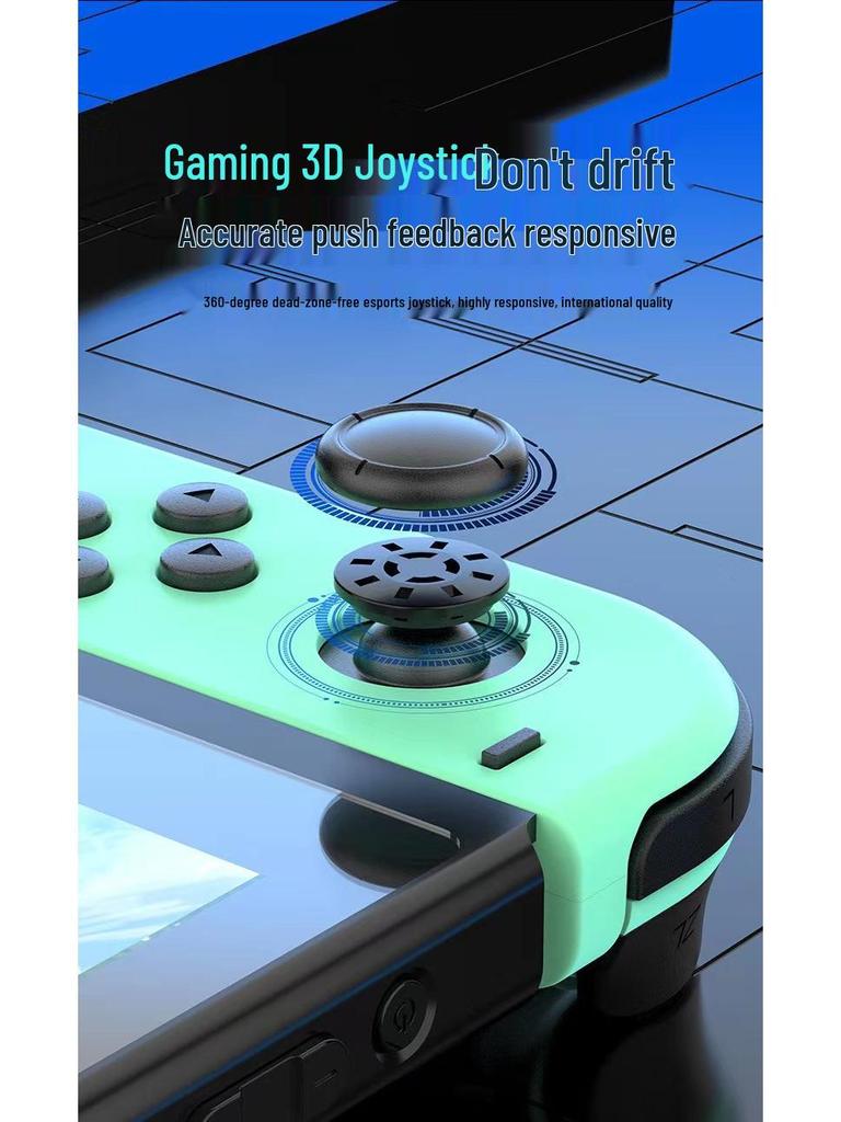 Joycon-style RGB Wireless Bluetooth Game Controller with Switchable Left and Right Small Handles for NS.