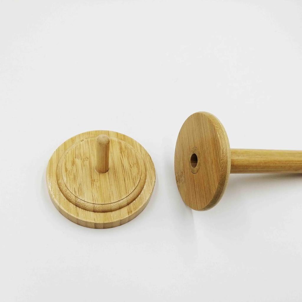Red Embroidered Bamboo Small Thread Spool Wood Holder Rotating Crochet Hook Knitting Tool for Sweater Yarn Winding Cross-Border