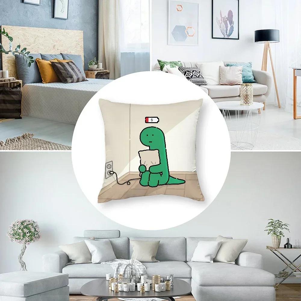 Joguman Korean Instagram Dinosaur Pillow Case 3D Print Polyester Fiber 40*40 Cm Home Sofa Throw Decoration Festival Gift